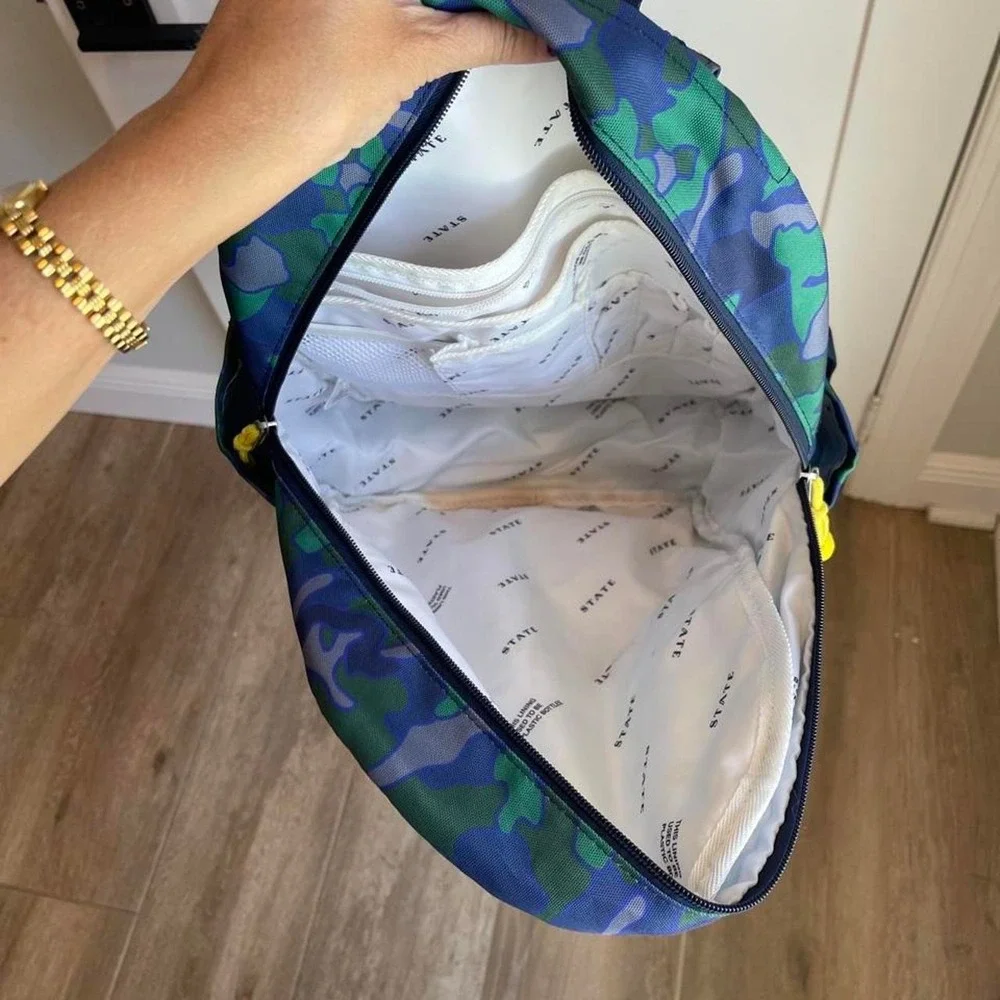 STATE Bags Kane Backpack Camo Kids School Backpack Blue Green